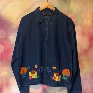 Denim patchwork design top